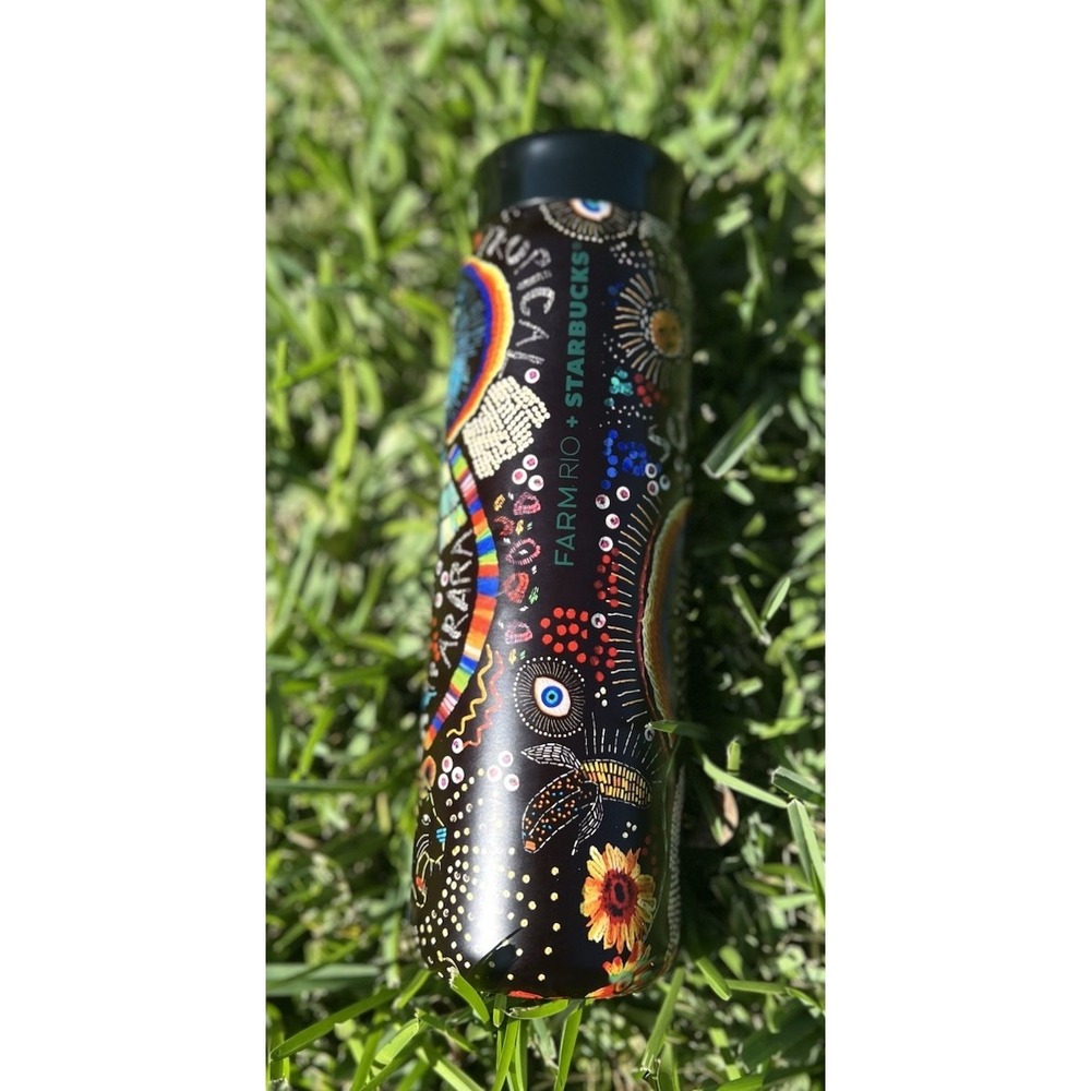 Starbucks Black Multicolor Patterned Thermos
